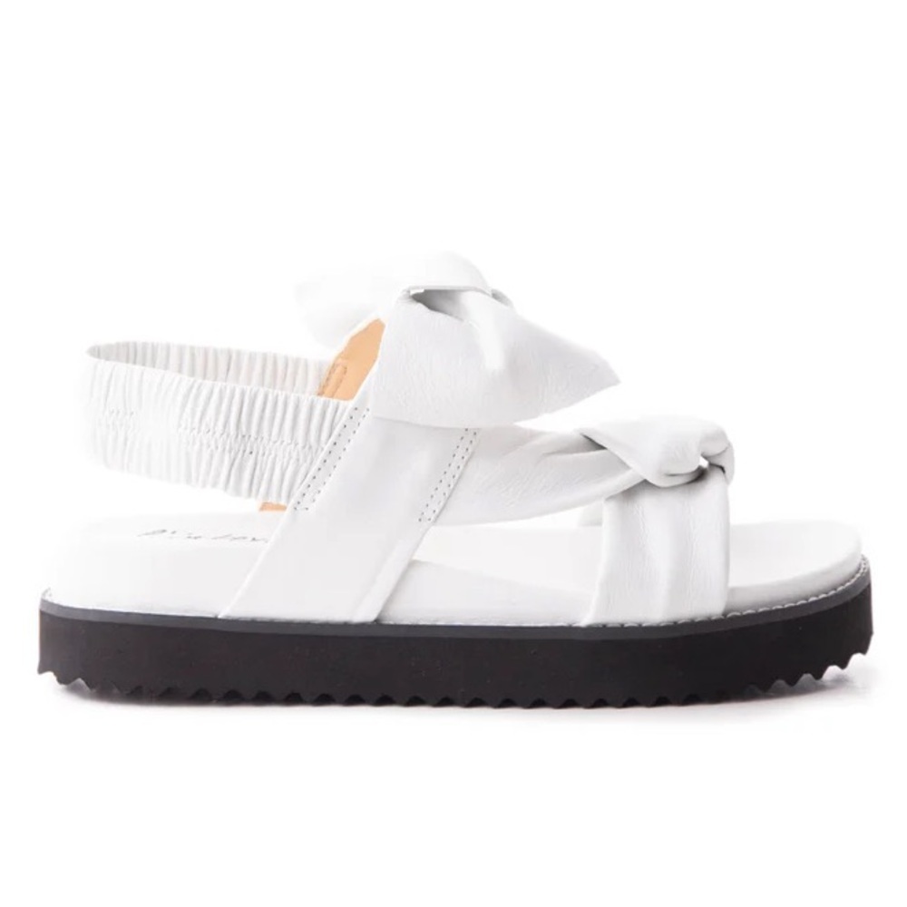 NEW L’Intervalle Atlantis White Leather Bow & Knot Detail Sandals Size 39